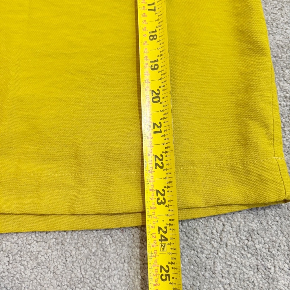 Cop. Copine Bino Blouse Olive Mustard Yellow Size Large XL Gathered Neckline - Picture 13 of 14